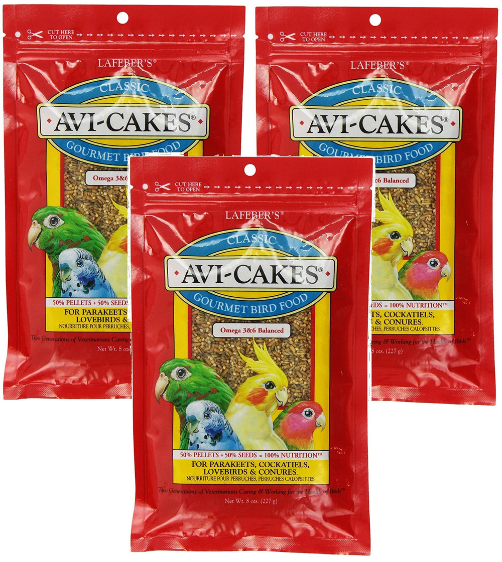 Lafebers Avi-Cakes pour perruche: douceur gourmande soutenant une alimentation équilibrée.