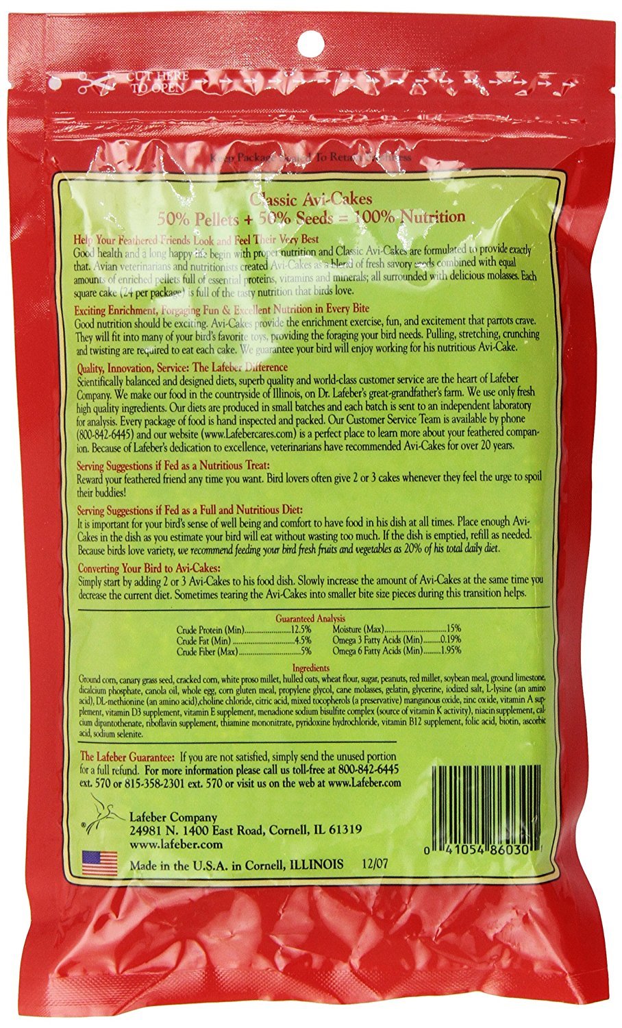 Lafeber's Avi-Cakes: gros plan sur les morceaux croustillants et nutritifs