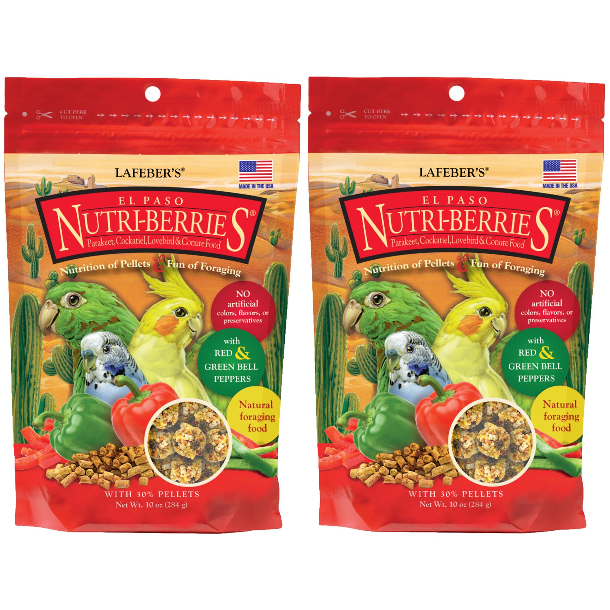 LAFEBER'S El Paso Nutri-Berries, boîte-paquet de deux 10 onces, nourrissage pratique pour petits oiseaux