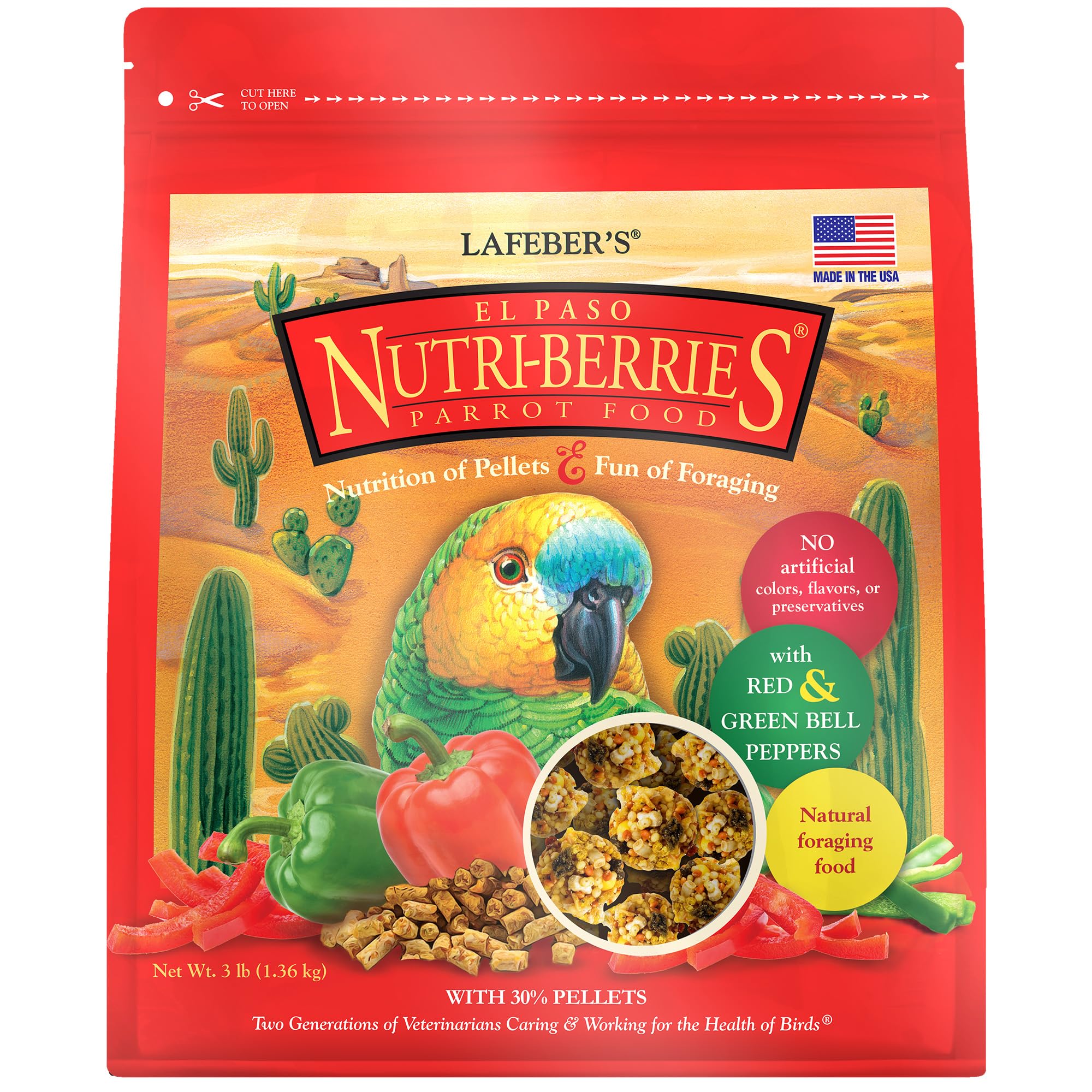 LAFEBER'S El Paso Nutri-Berries emballage prêt à l'emploi pour perroquets.