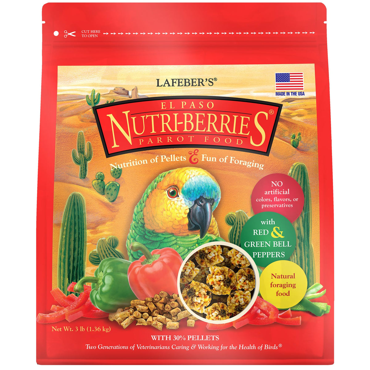 LAFEBER'S El Paso Nutri-Berries emballage prêt à l'emploi pour perroquets.