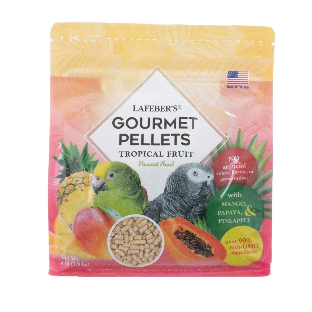 Granulés fruits tropicaux LAFEBER'S pour perroquets, apport nutritionnel équilibré et énergie pour une vie active.