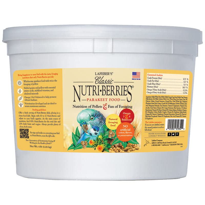 Emballage LAFEBER'S Nutri-Berries pour une utilisation pratique et propre.
