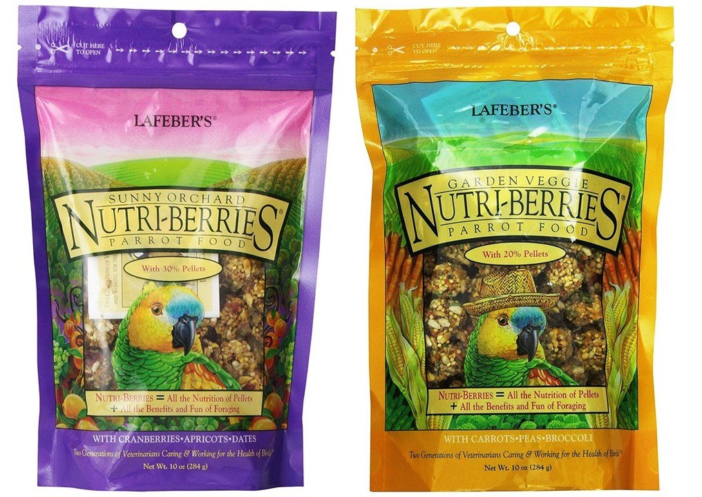 LAFEBER'S Nutri-Berries Verger Ensoleillé visibles sur plateau, goût fruité et arôme attrayant pour vos oiseaux