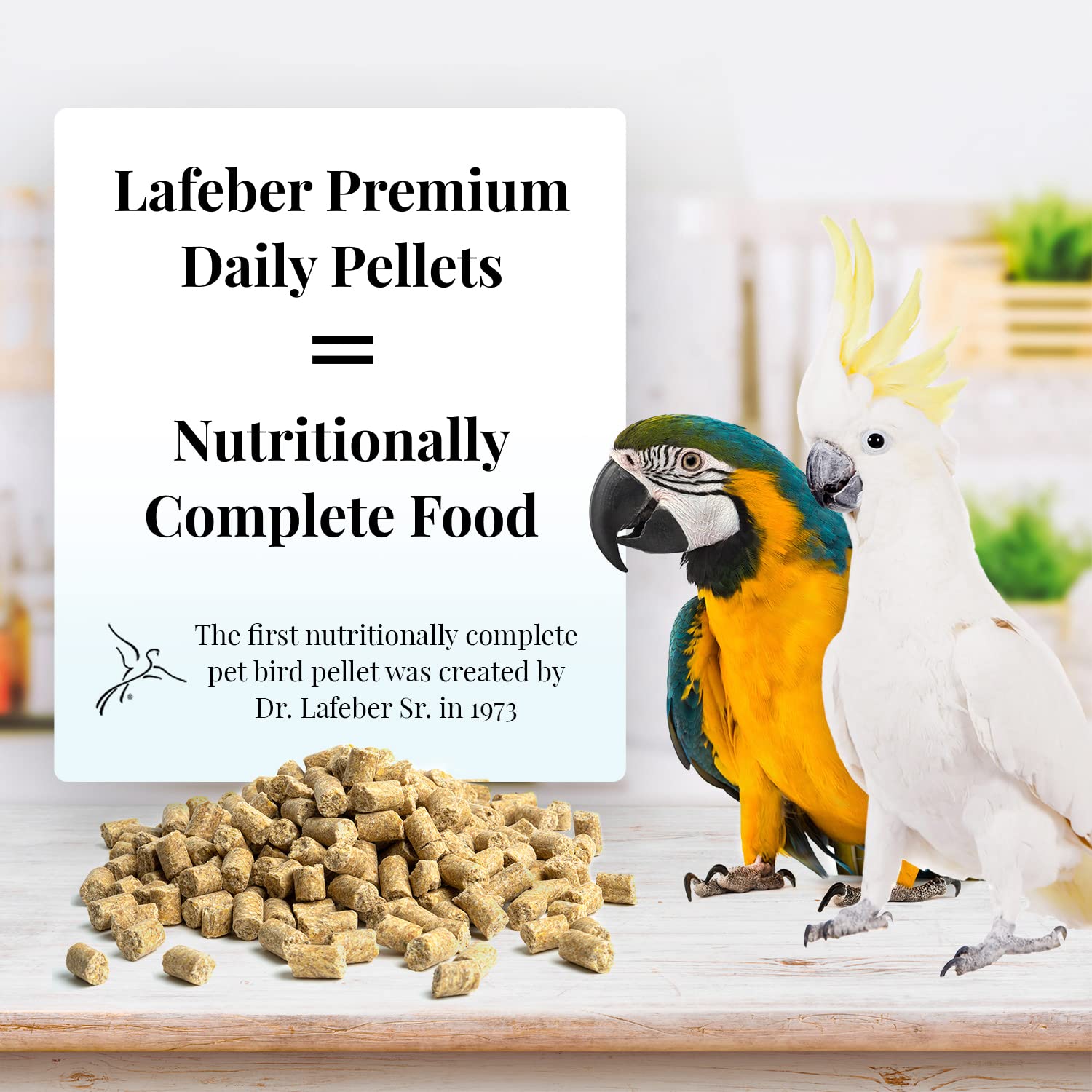 LAFEBER'S pellets quotidiens pour cacatoès : goût sain et plumage lumineux.