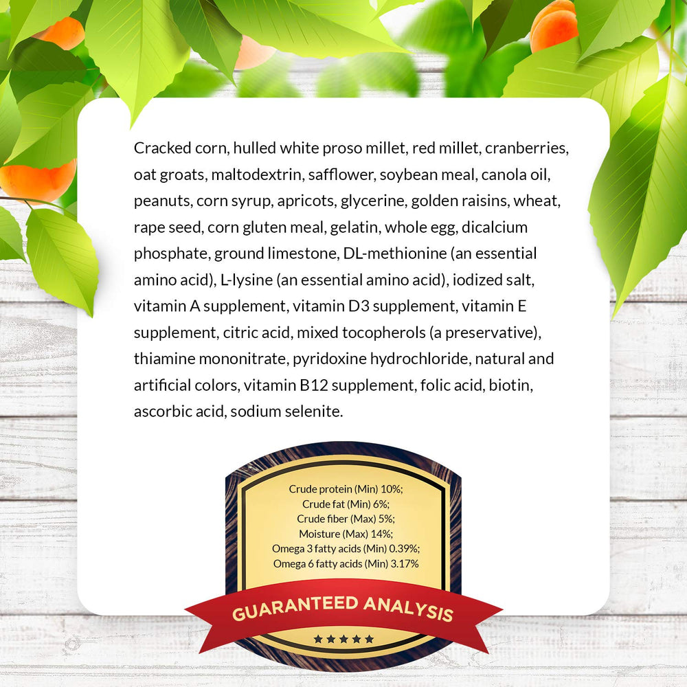 Étiquette non-OGM et qualité alimentaire humaine sur Nutri-Berries Sunny Orchard.