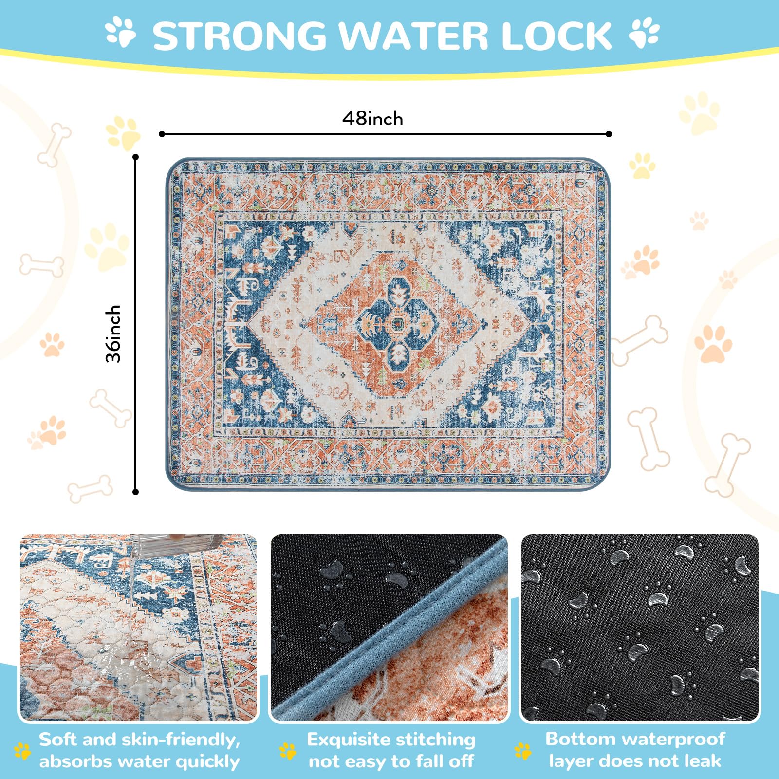 Lahome Tapis-puppy-pads temps-sechage-rapide pour entretien facile
