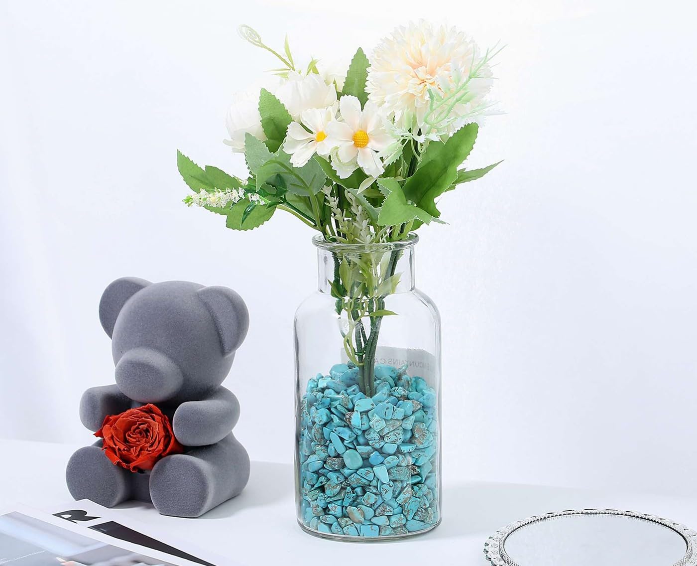 Laidanla: gravier turquoise décoratif pour vase et centre de table