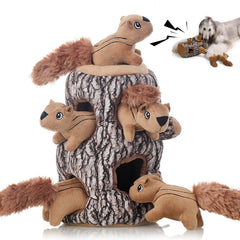 Laifug Écureuil peluche cache-tronc, stimulation du instinct de chasse du chien