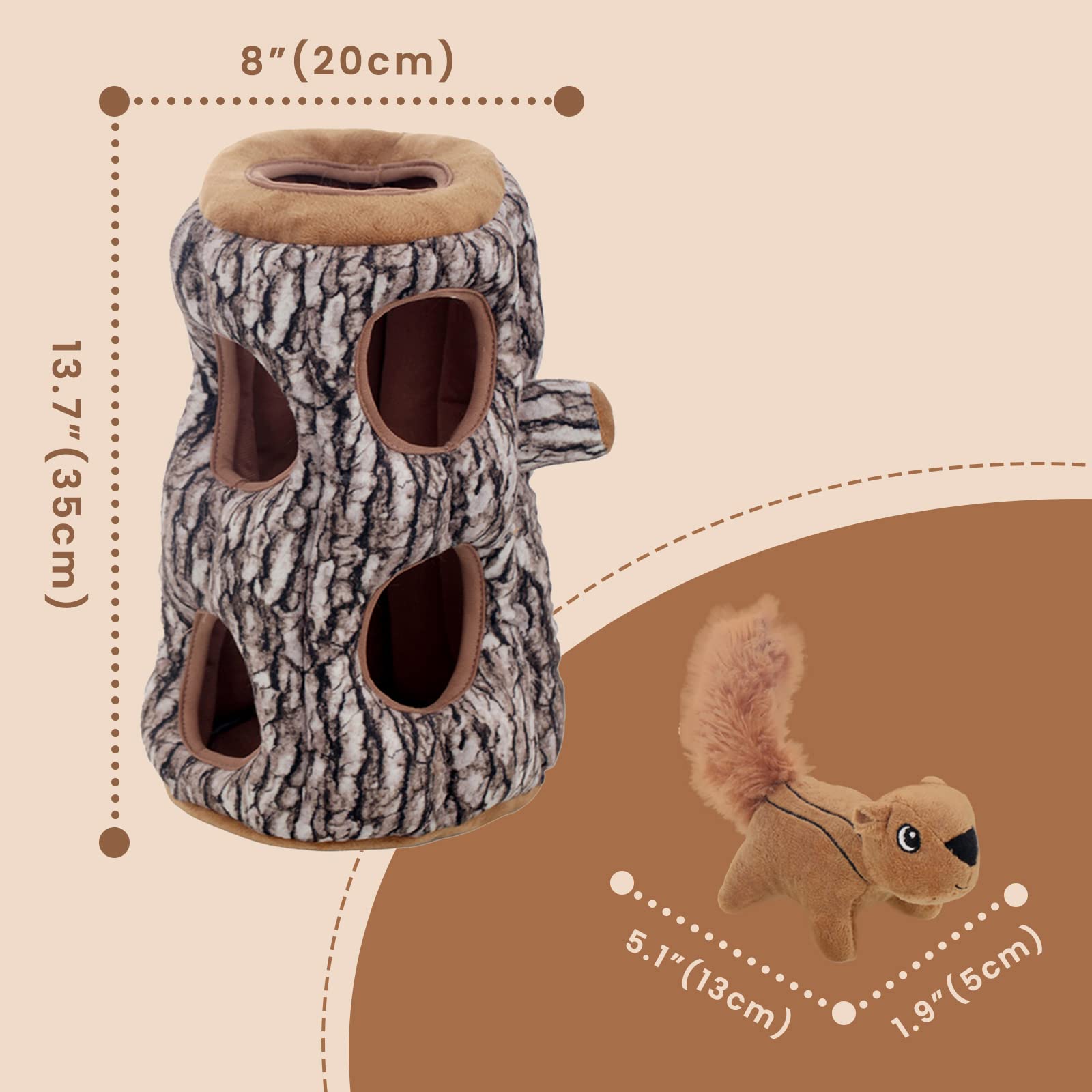 Jouet Laifug pour chien avec écureuil caché, jeu interactif