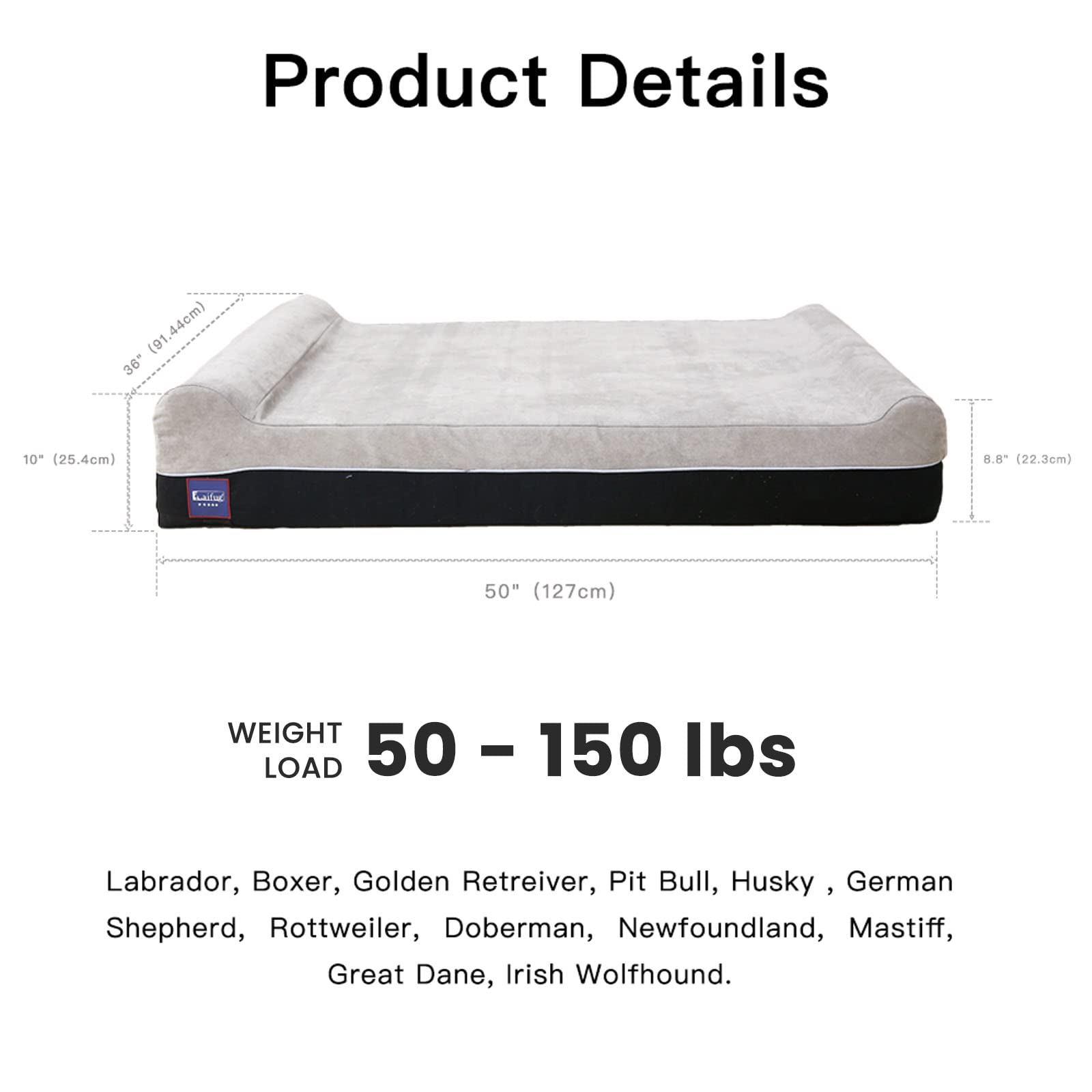 Liner imperméable durable Laifug protège le matelas du chien contre les éclaboussures.