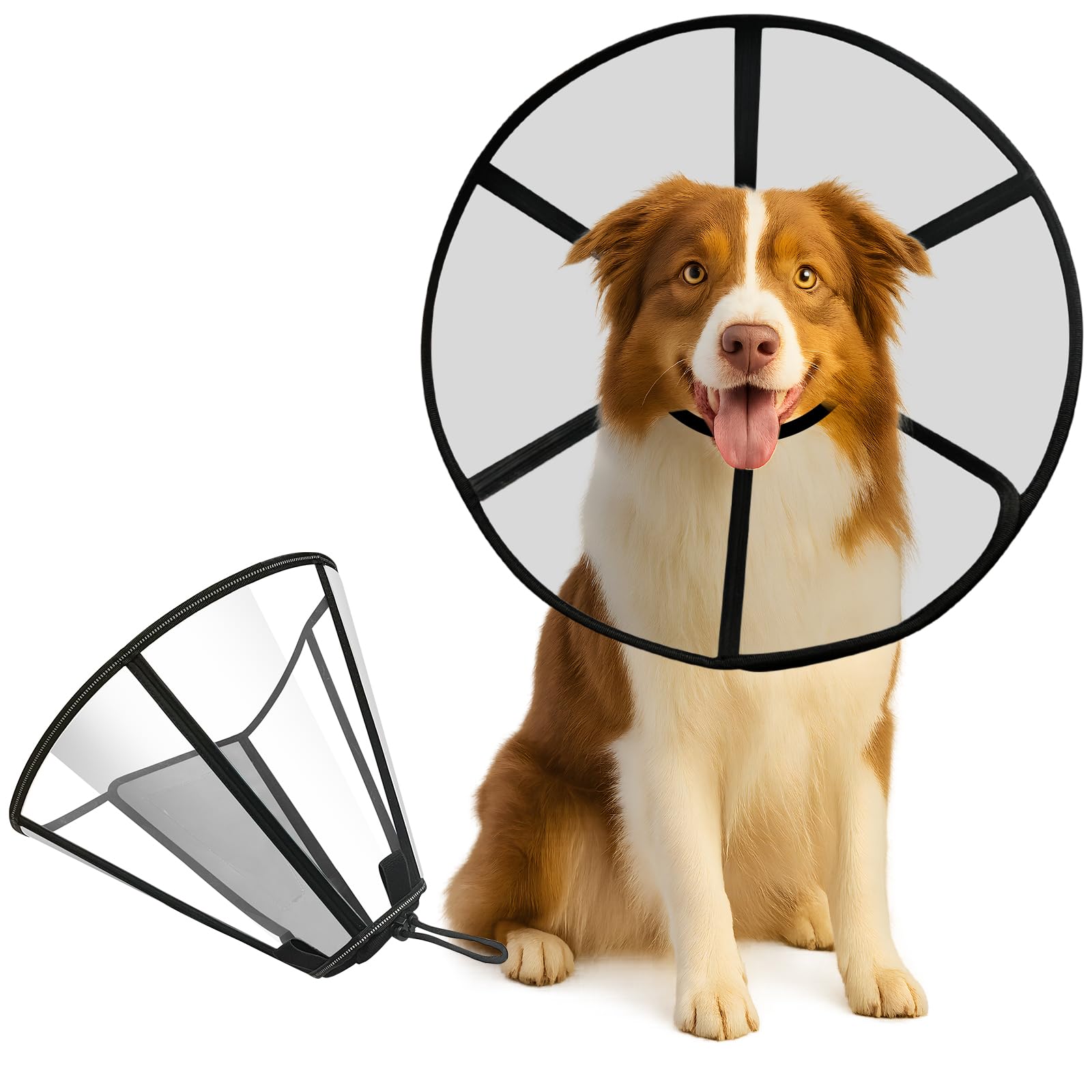 Lainergie cone doux pour chien en convalescence, protège les plaies et favorise le repos.