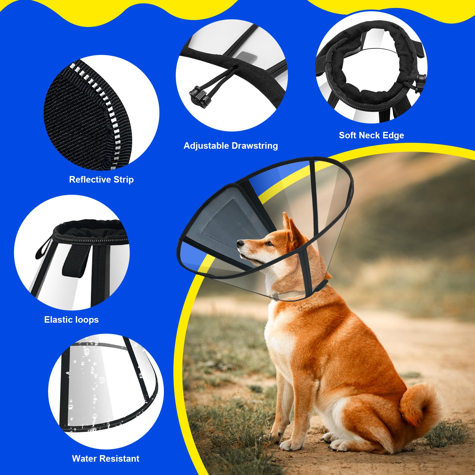 Lainergie cone doux chien transparent PP offre une visibilité accrue.