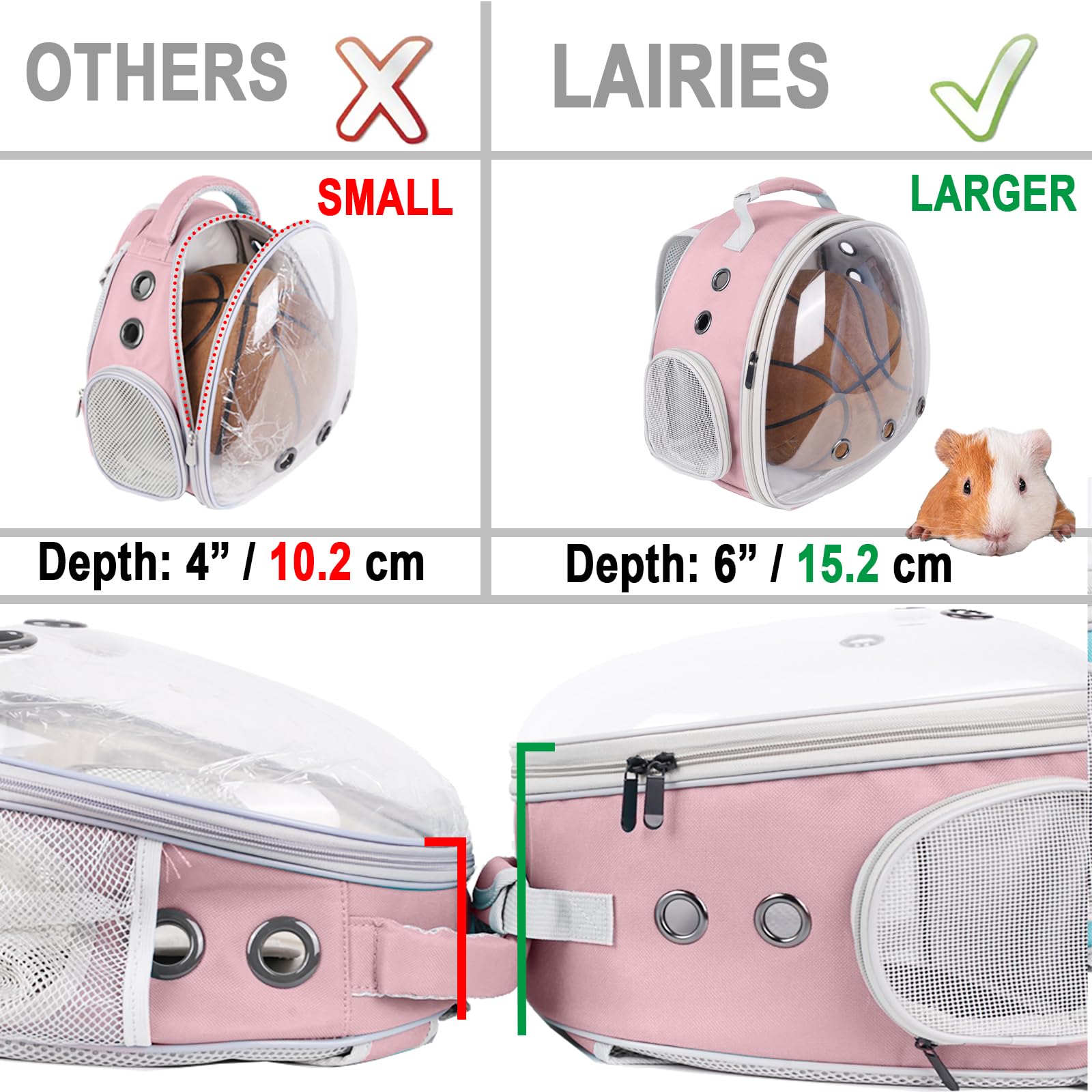 LAIRIES sac animal portable avec tapis exclusif pour plus de douceur en voyage.