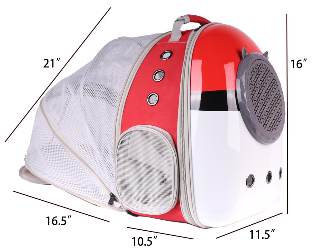 LAIRIES sac d'ados porte-chat extensible bulle dôme: sécurité et curiosité naturelle du chat.