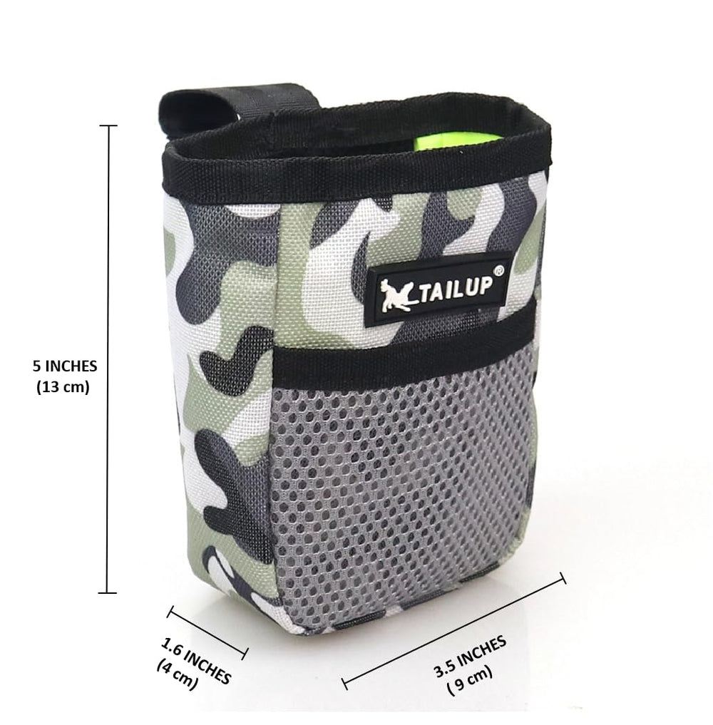 LAIYOHO poche friandises chien camouflage, fermeture à velcro sécurisée pour éviter les fuites.