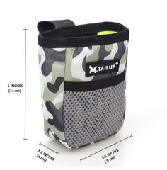 LAIYOHO poche friandises chien camouflage, fermeture à velcro sécurisée pour éviter les fuites.