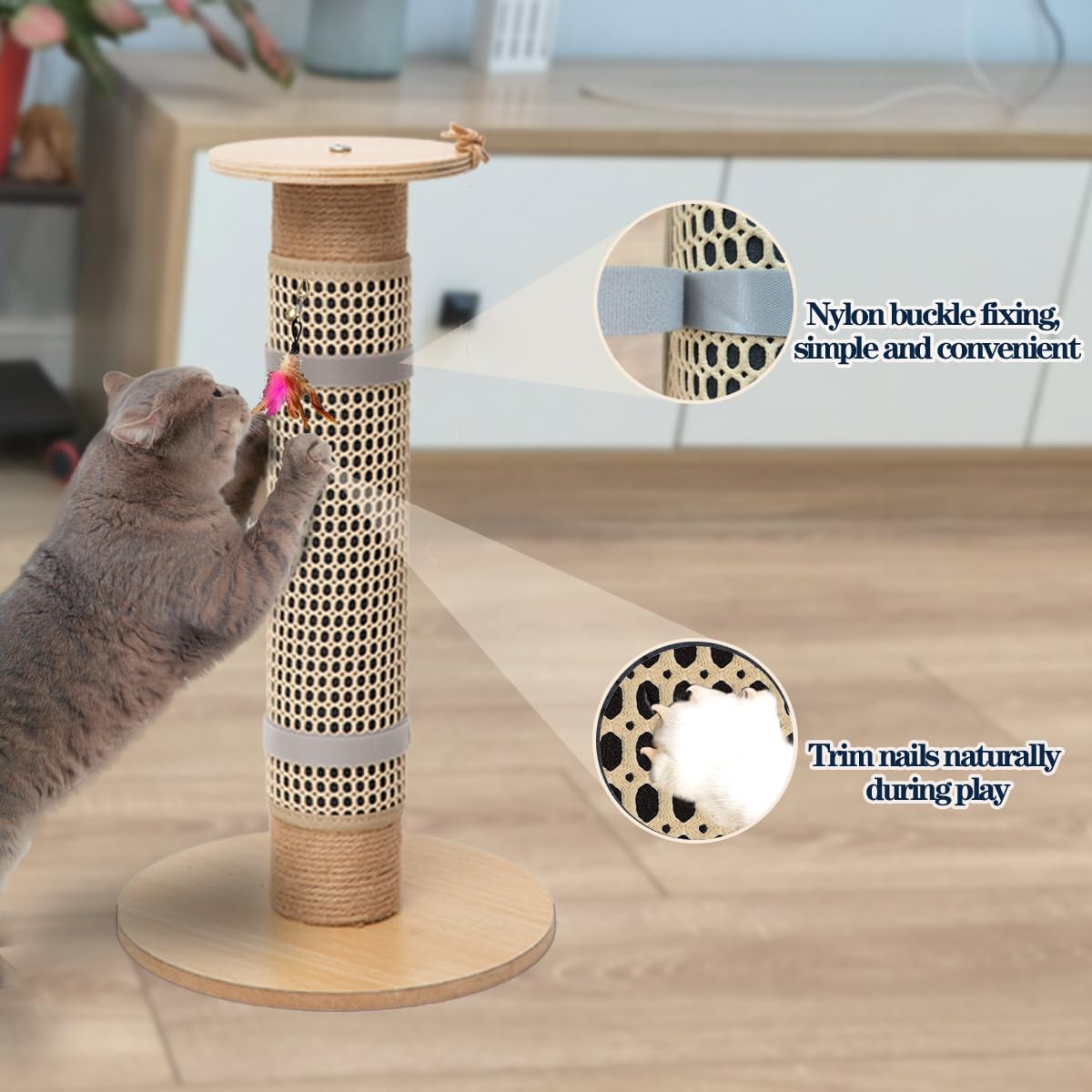 LAJEF jouet à fixer inclus pour attirer le chat.