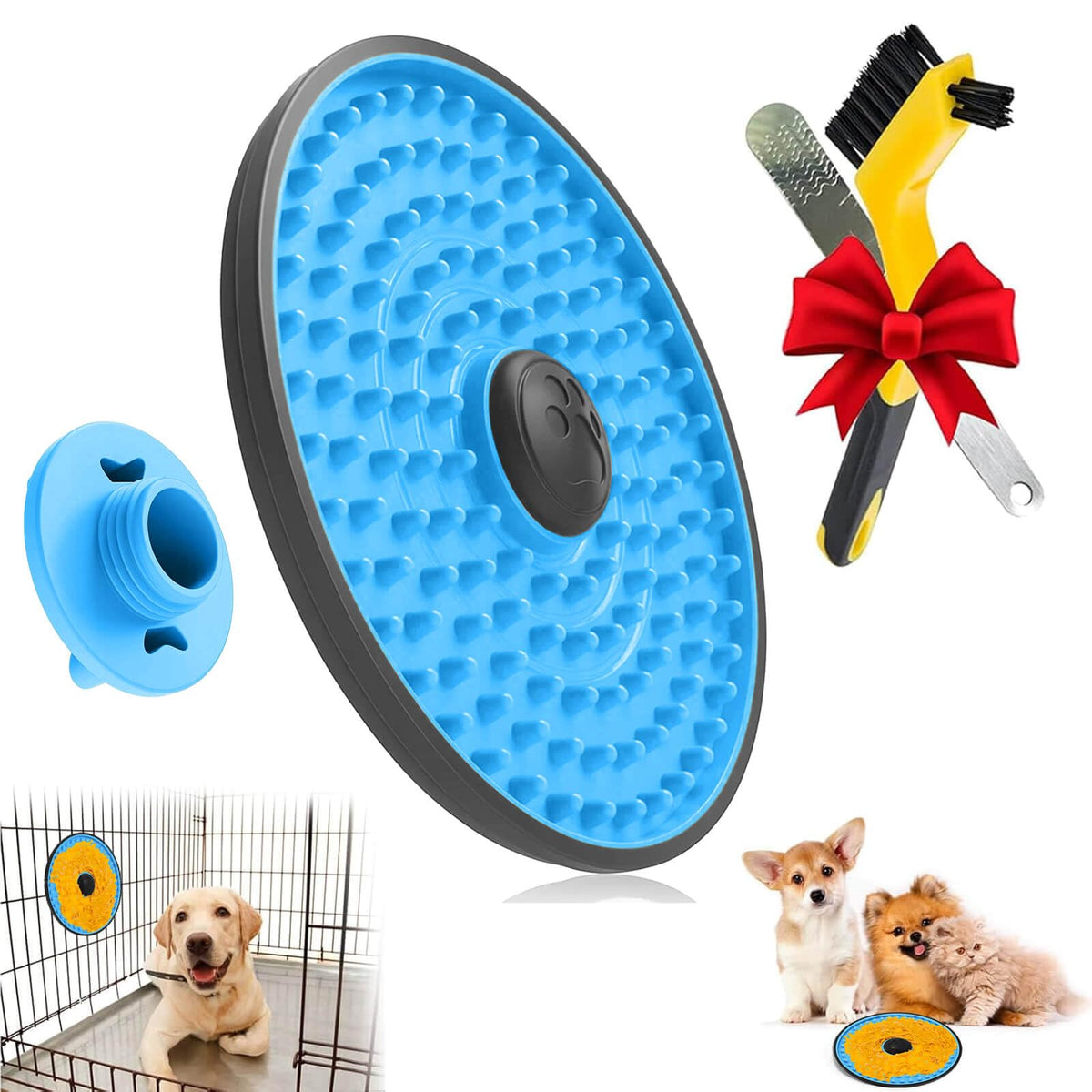 Lalolee tapis de léchage fixé sur cage, ralentit l'ingestion et apaise le chien.