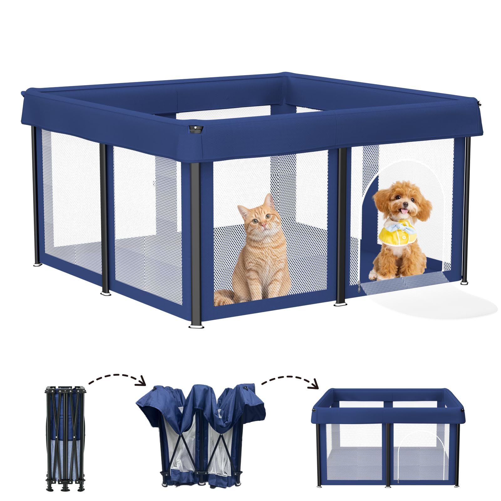 LAMATILOVE parc chiots bleu – aire de jeu 50x50x25,6 pouces pour intérieur.