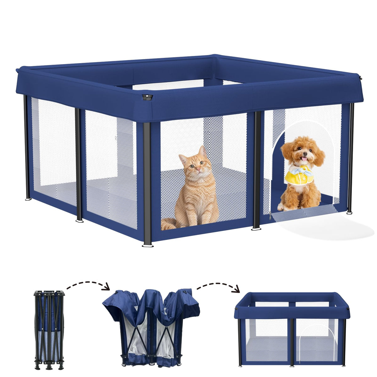 LAMATILOVE parc chiots bleu – aire de jeu 50x50x25,6 pouces pour intérieur.