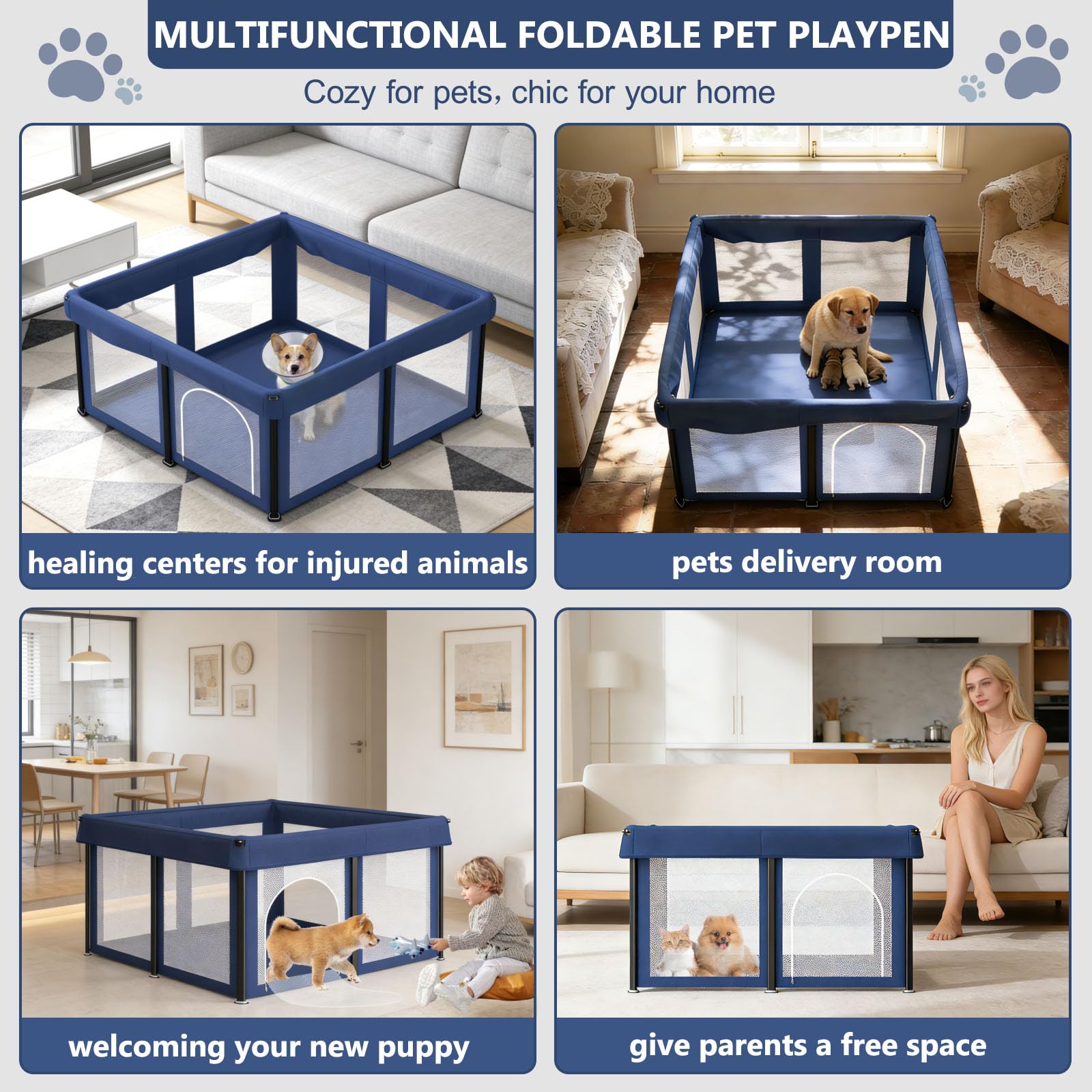 LAMATILOVE usage multi-animaux bleu – convient chiens, chats et petits rongeurs.