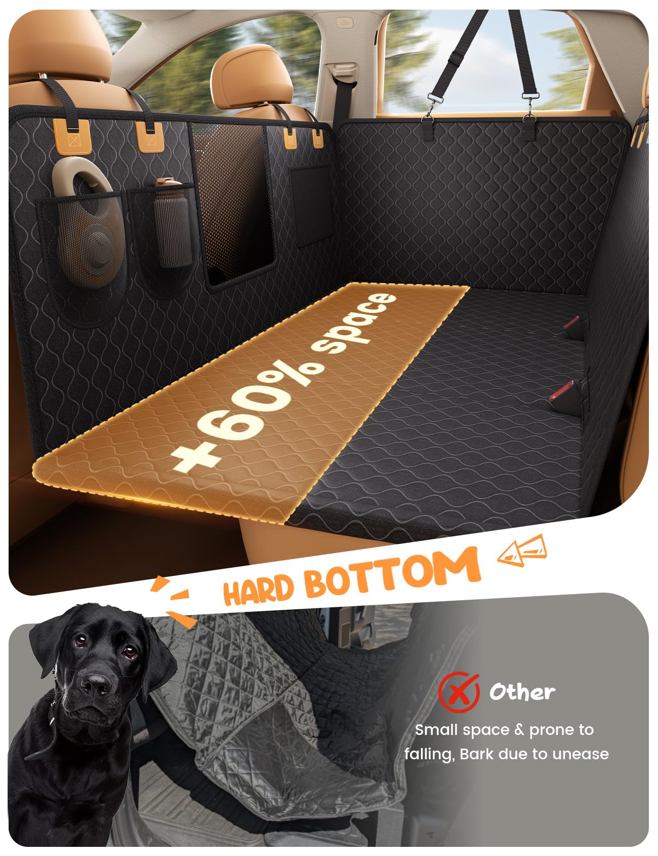 Hamac chien impermeable protège le véhicule et offre un espace propre.