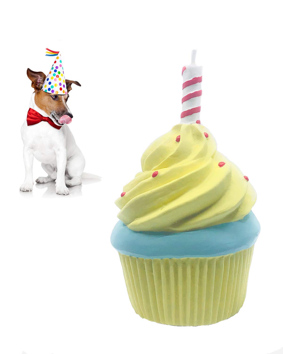 Jouet gâteau anniversaire Lanco pour chien, idéal pour des jeux festifs et durables.