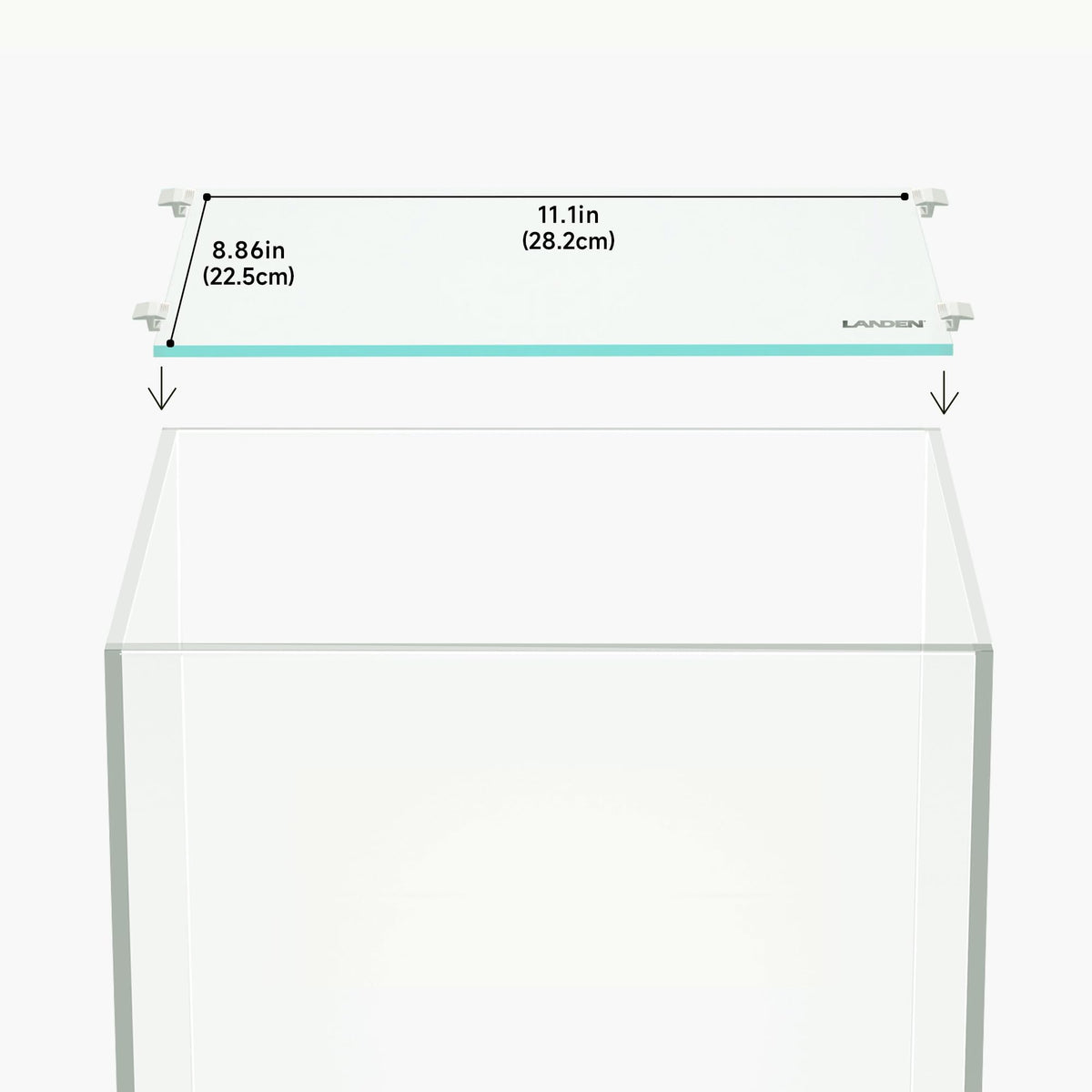 LANDEN capot-verre 4 mm: protège poissons et réduit les éclaboussures.