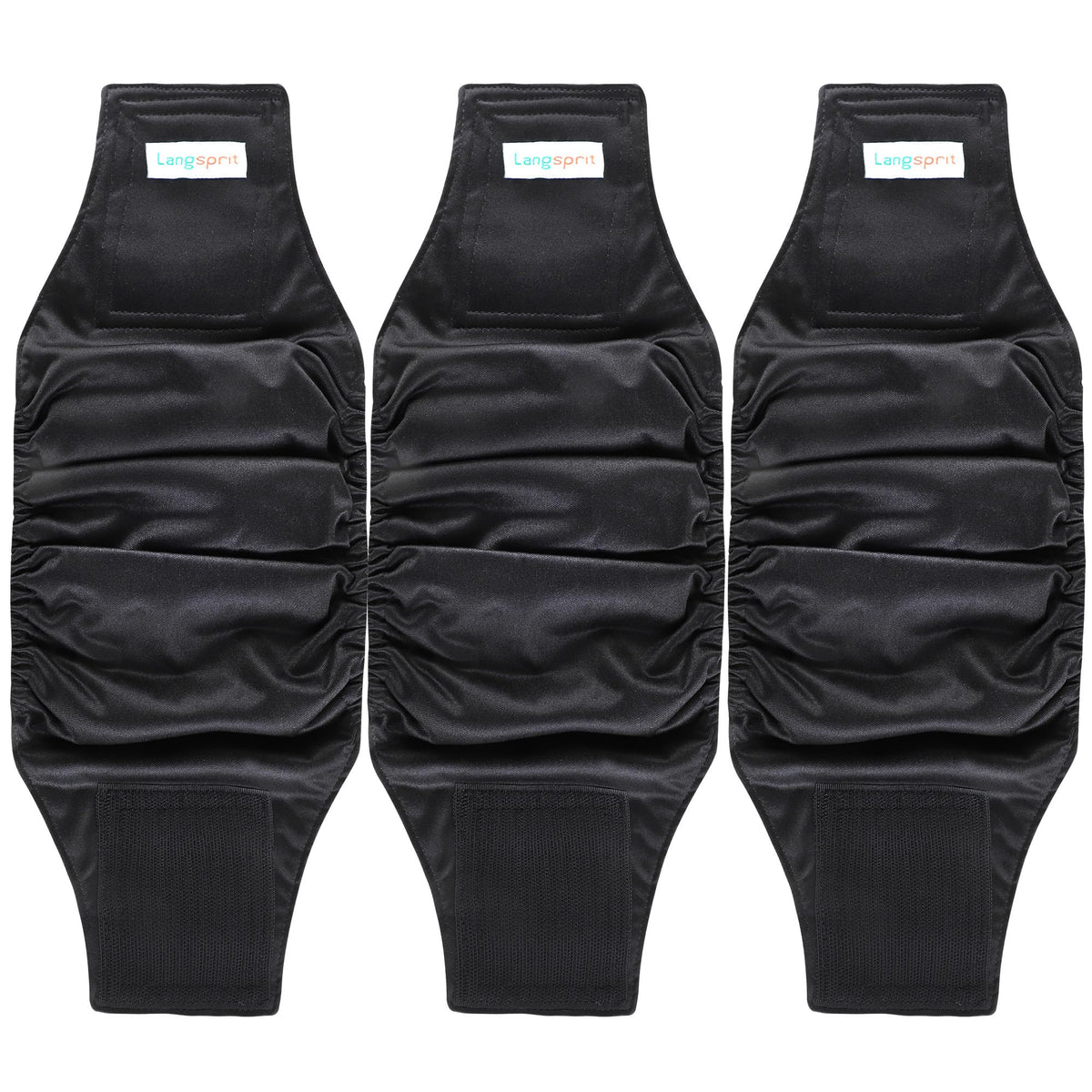 Langsprit Bandes ventrales chien pack 3, pratique et réutilisable.
