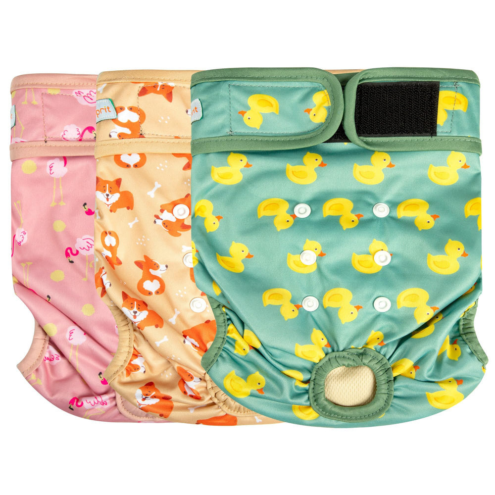 Langsprit design flamant-canard pour chien féminin; confort sans fuites pendant l’utilisation.