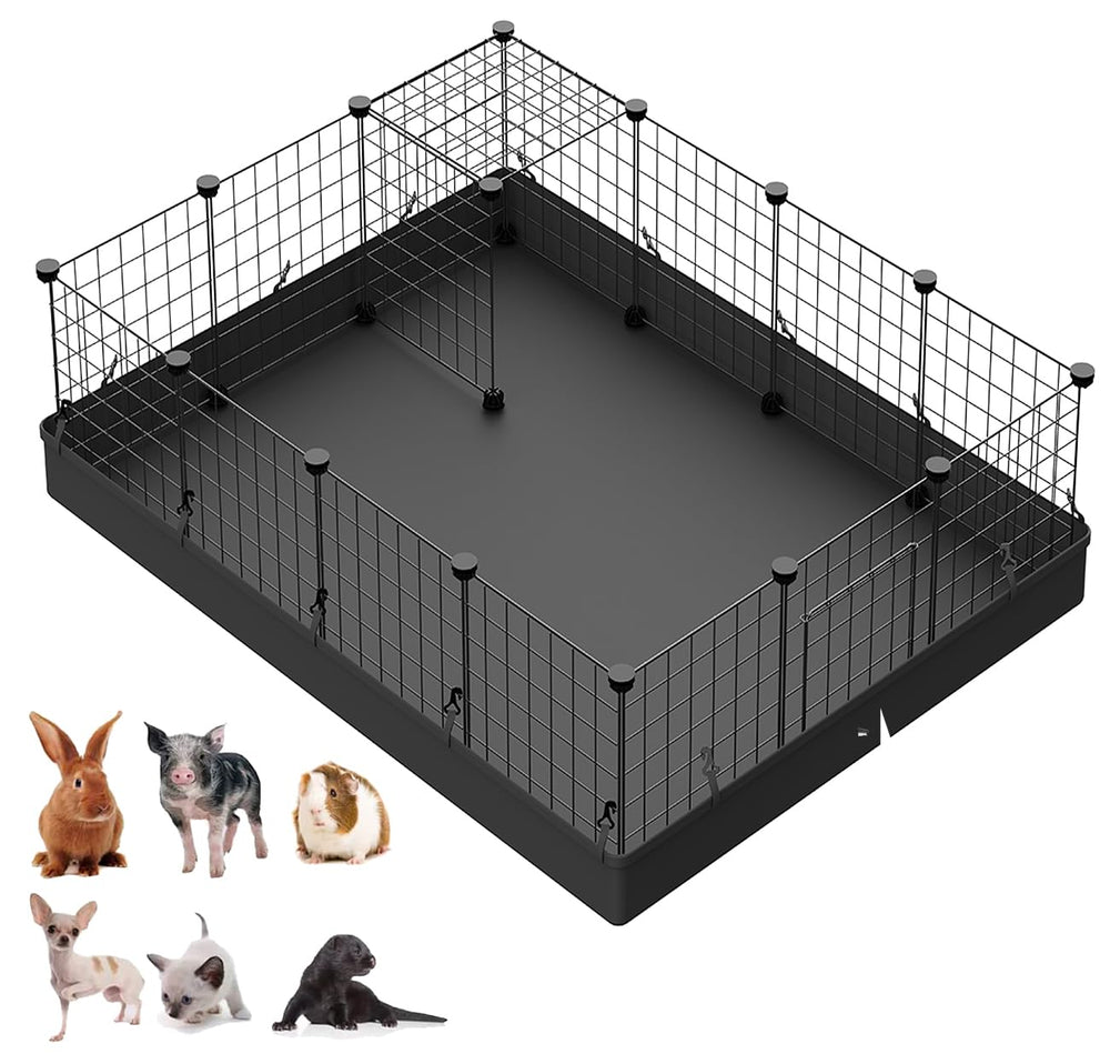 LangXUN barrière de jeu pour petits animaux avec tapis étanche protège le sol.