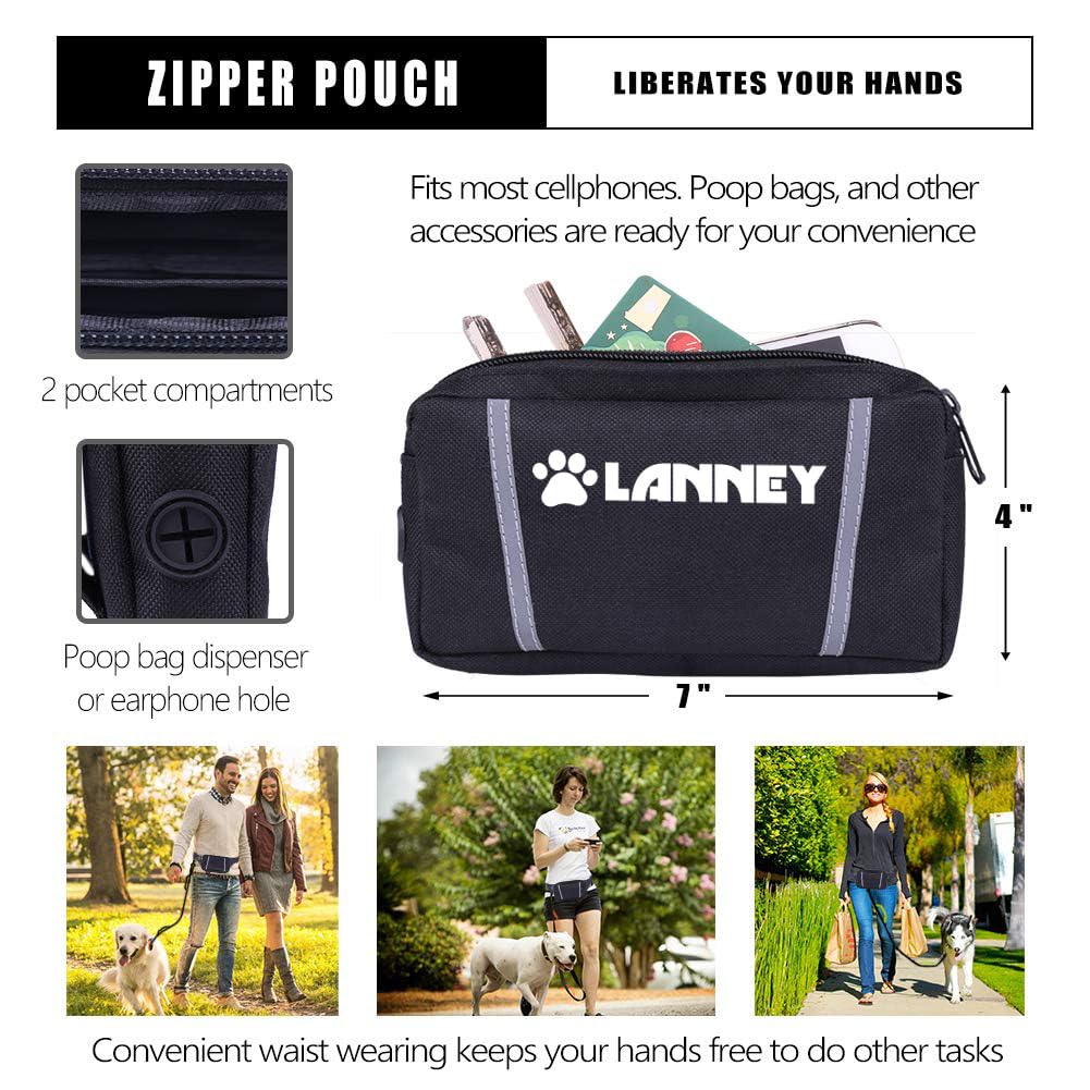 LANNEY ceinture ajustable avec anneaux d attache, s adapte à votre taille et à votre chien