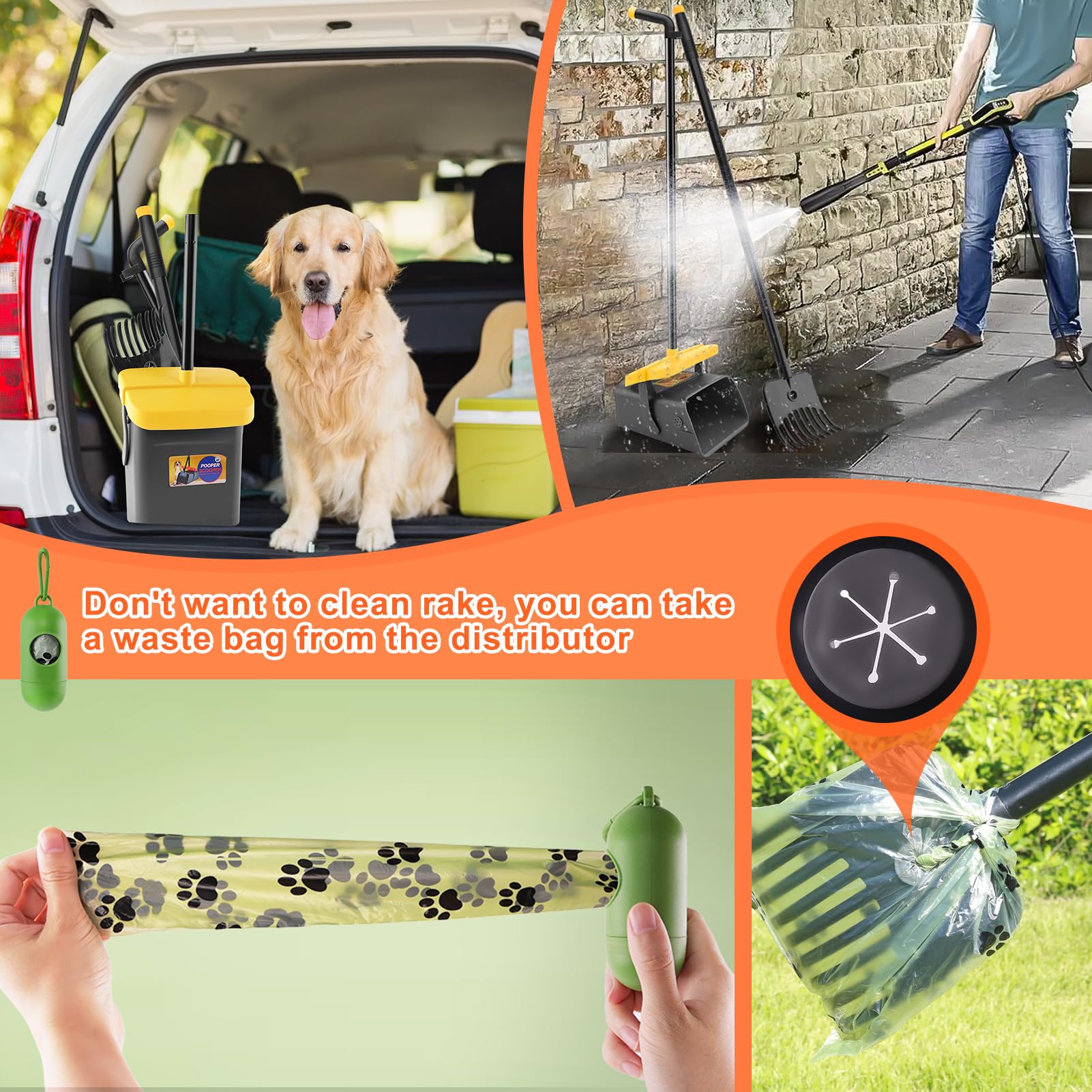 LANNEY Pooper Scooper ensemble 2-en-1 facilitant le rangement et l’utilisation