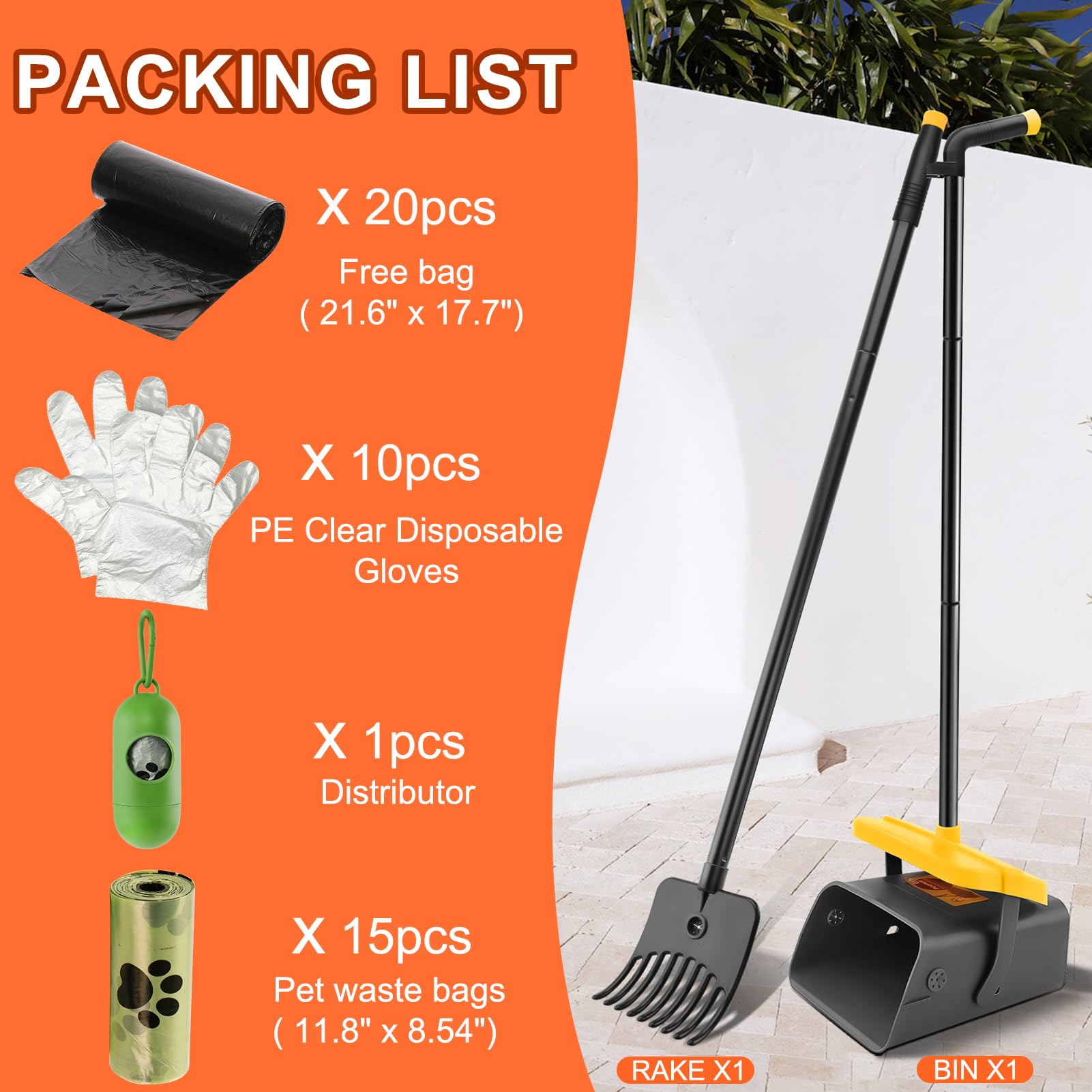 LANNEY Pooper Scooper utilisation sur toutes les surfaces: gazon, béton, gravier