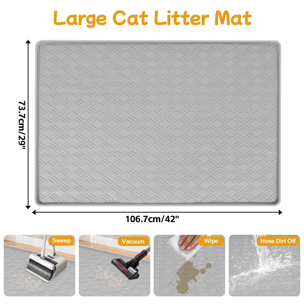 Tapis silicone gris clair Lanstics, surface facile à nettoyer.