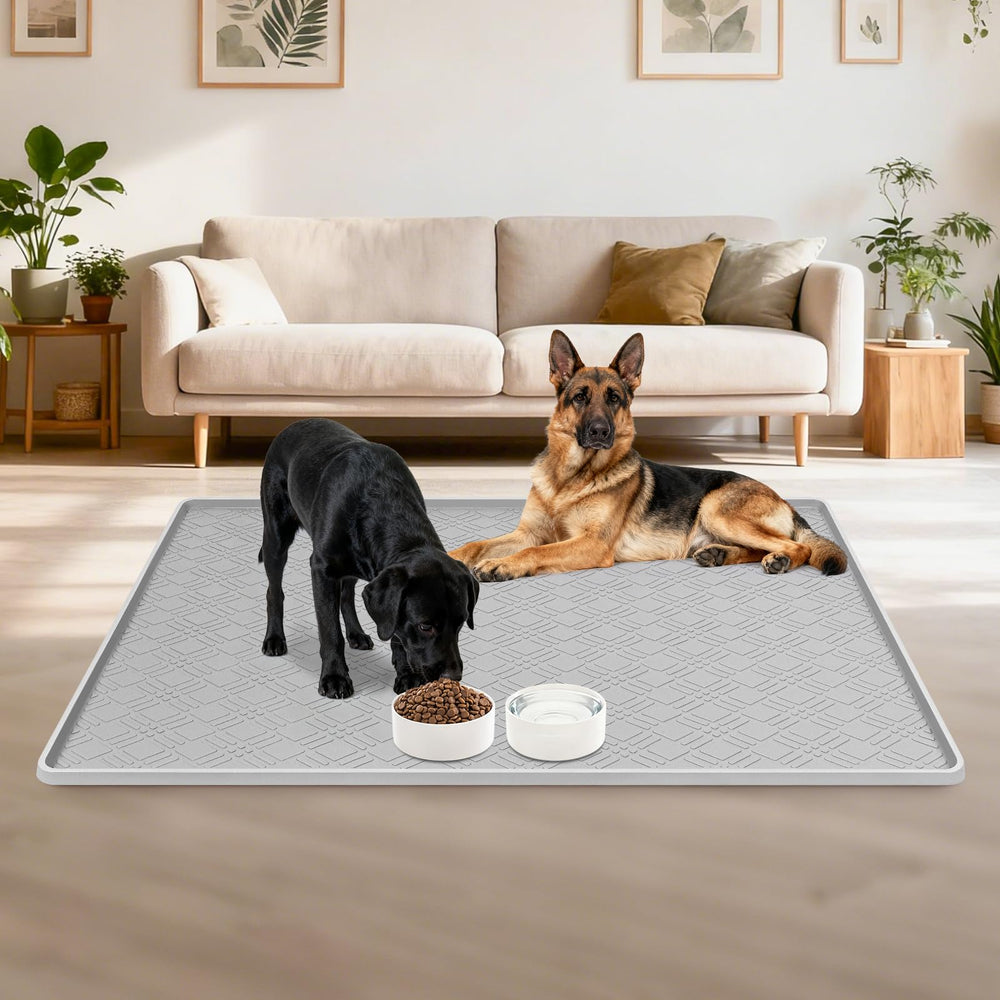 Lanstics Tapis-rebord-haut-protection-sol : rebord surélevé protège le sol des éclaboussures.