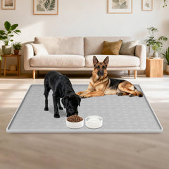 Lanstics Tapis-rebord-haut-protection-sol : rebord surélevé protège le sol des éclaboussures.