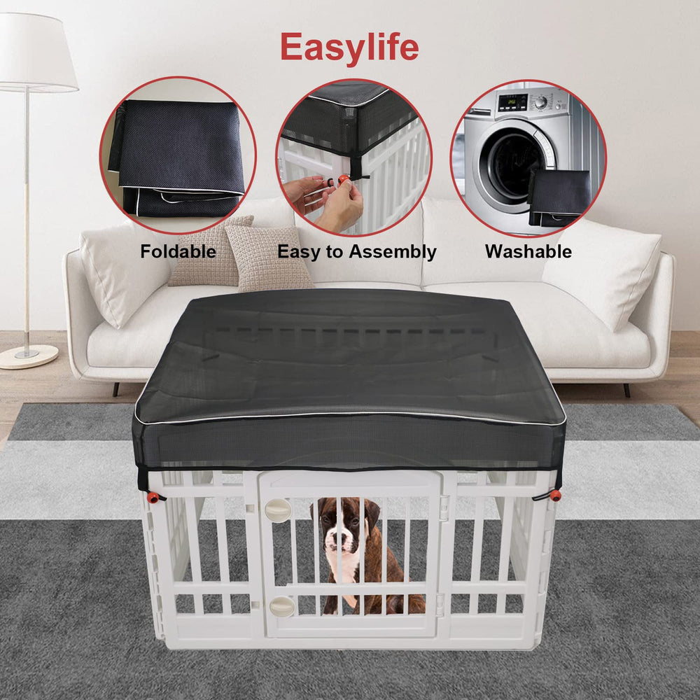 LAOZZ zone de jeu sûre pour chien avec toit.