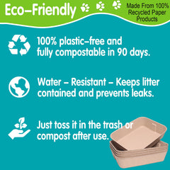Boite litiere jetable LAPEQQIOJEJ en carton recycle respectueuse de l'environnement