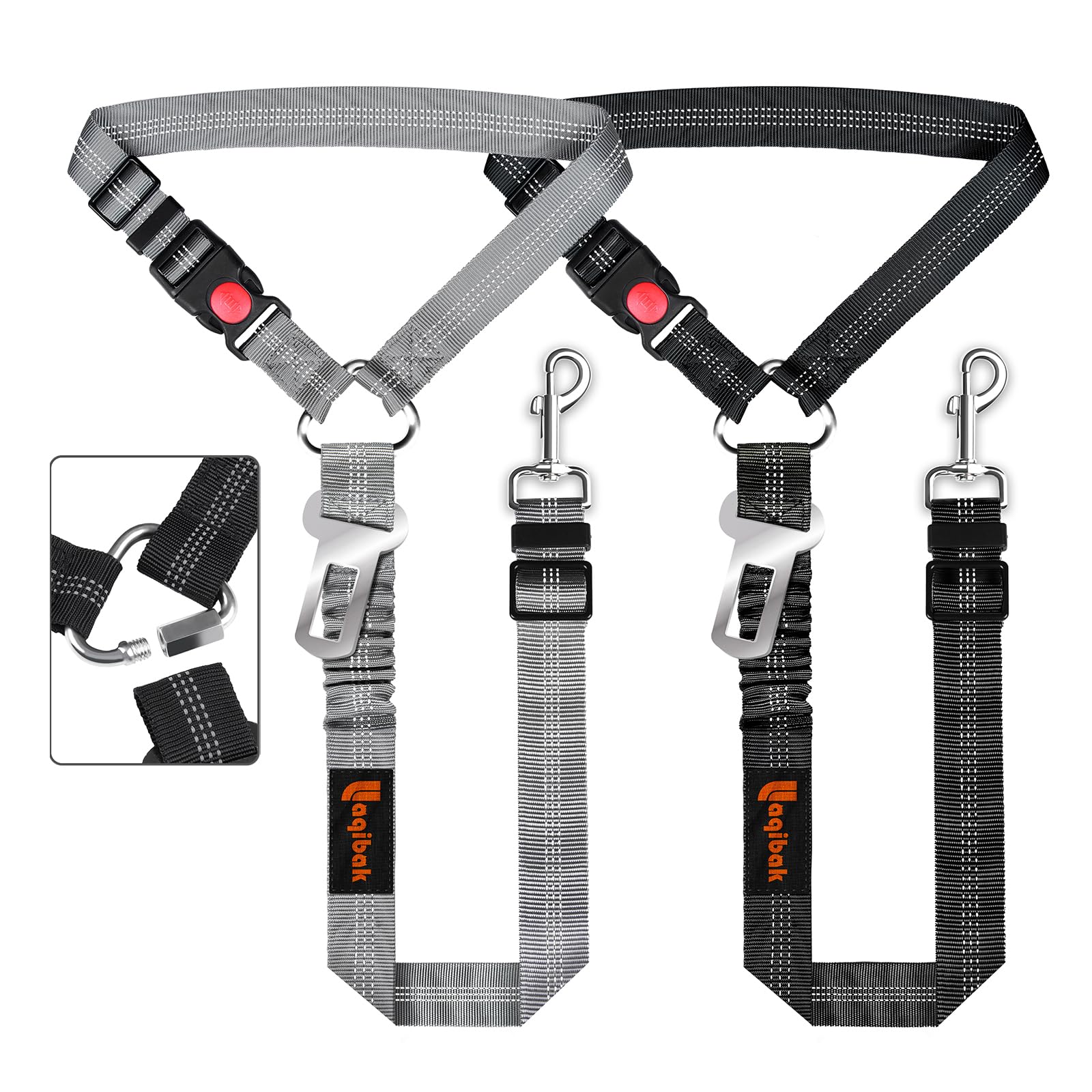 Laqibak harnais-ceinture-chien 3-en-1, sécurité pratique en trajet.
