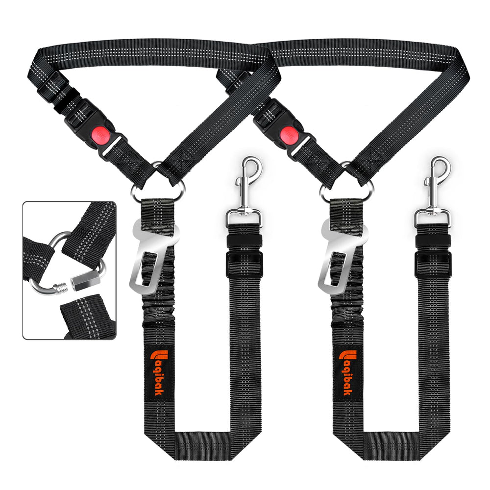 Laqibak harnais-ceinture chien voiture 3-en-1, sécurité et polyvalence pour trajets.
