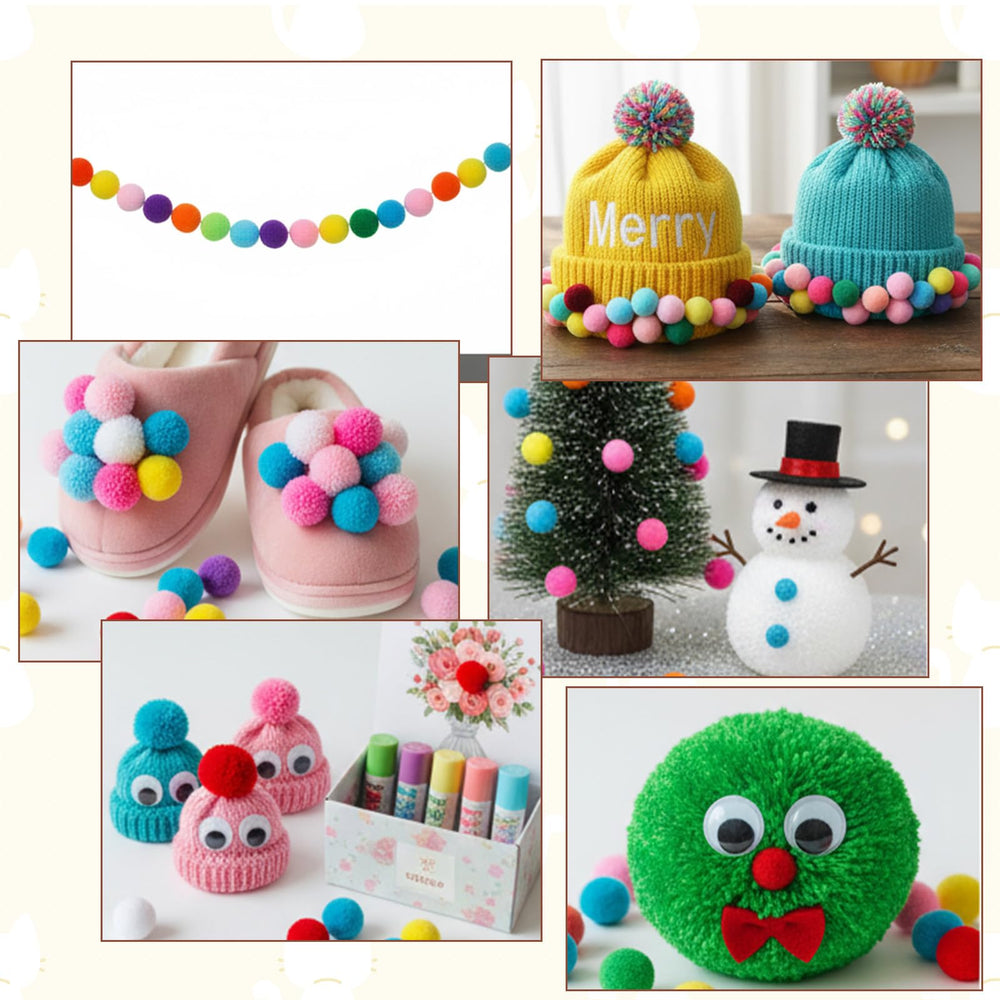 Décorations maison et fêtes avec les pompons Larrel pour ambiance colorée.