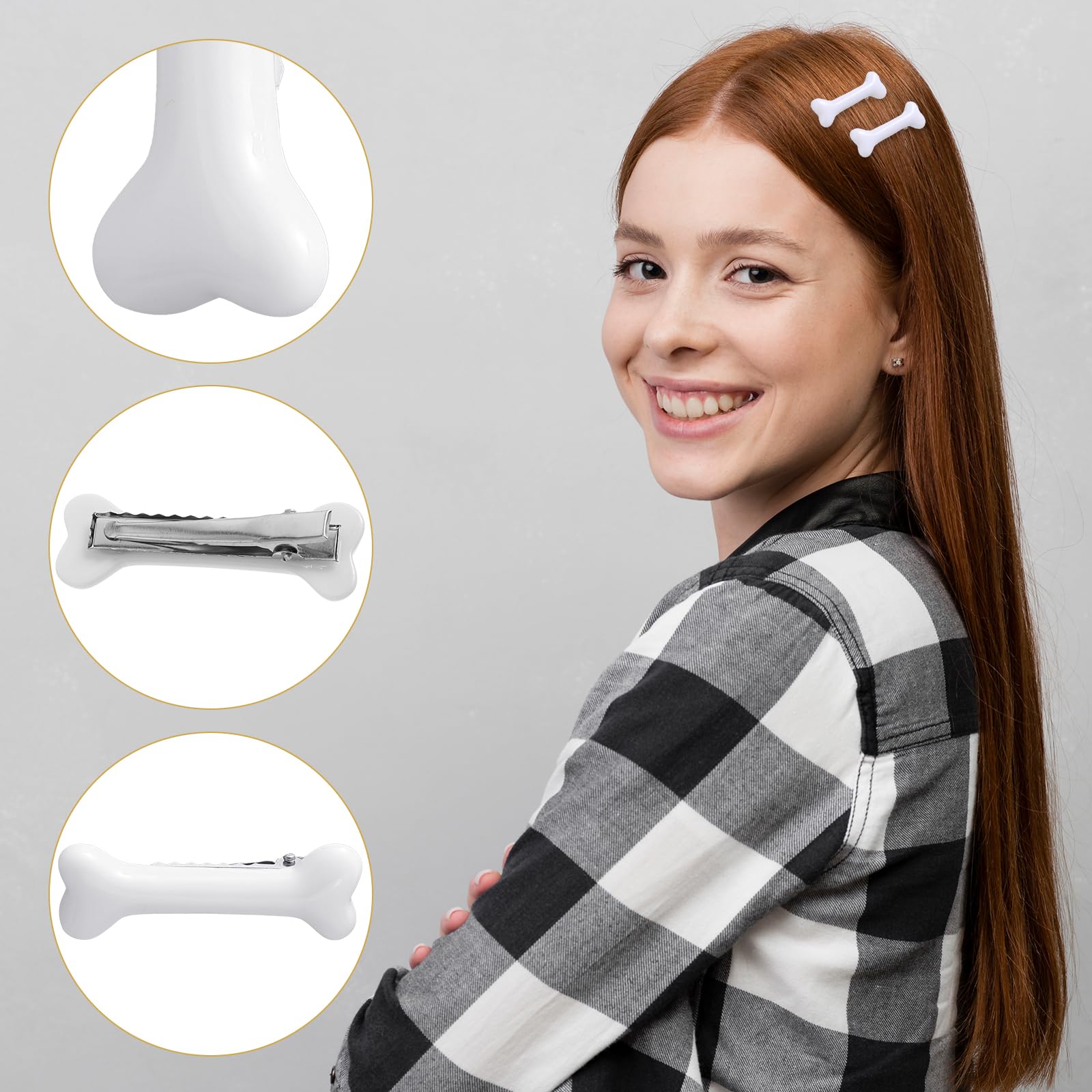 Accessoire coiffure Larrel, design 3D os blanc qui attire le regard