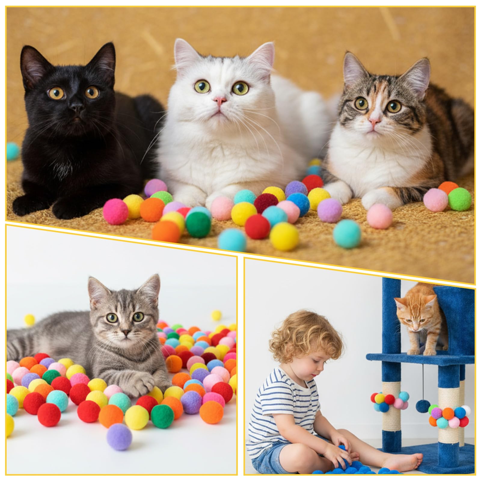 Utilisations créatives Larrel: jouets et arts du bricolage pour chats.