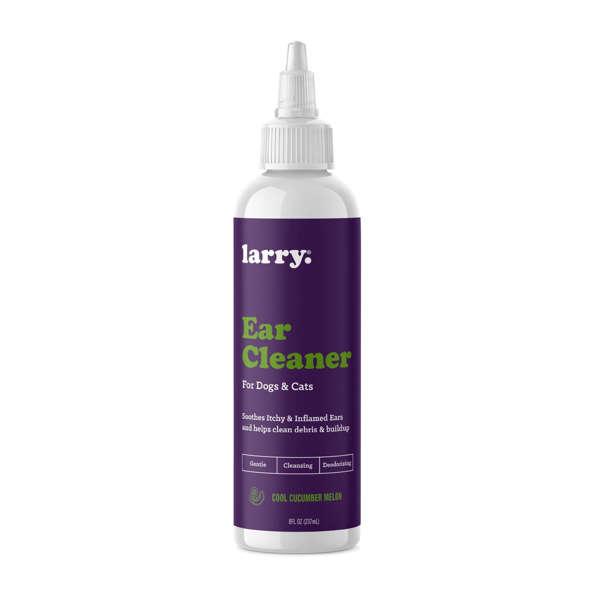 Larry bouteille-lavage-oreilles: nettoyage en douceur et fraîcheur pour chiens et chats.