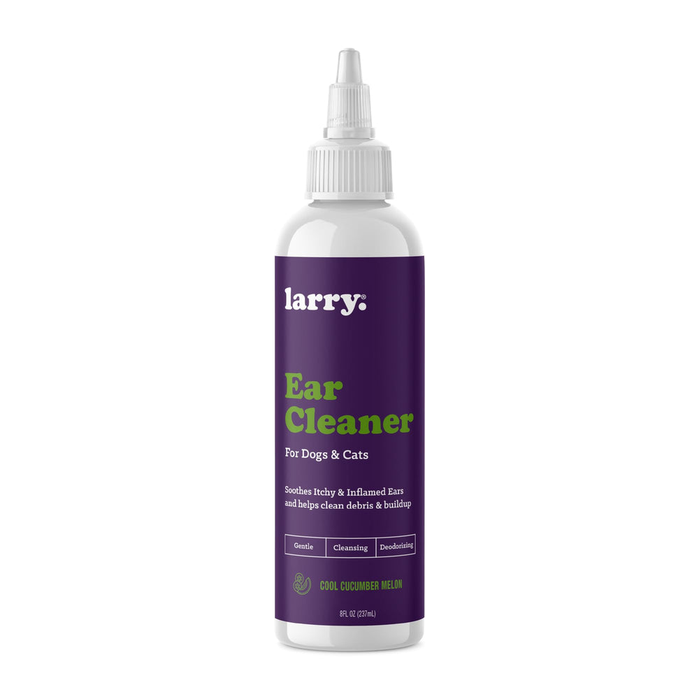Larry bouteille-lavage-oreilles: nettoyage en douceur et fraîcheur pour chiens et chats.