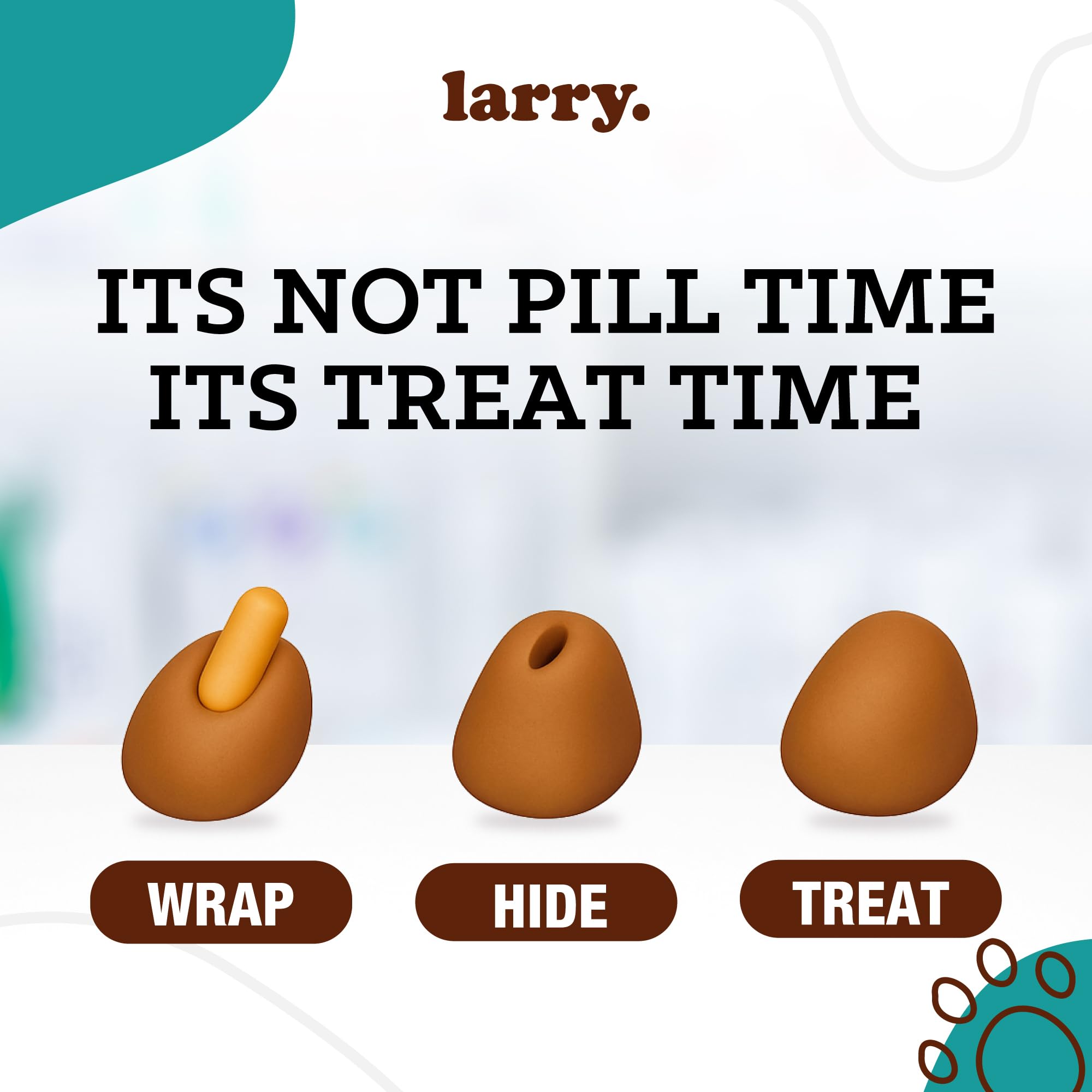 Larry cache-gelules-pate-cacahuete: goût de cacahuète irrésistible pour le médicament.