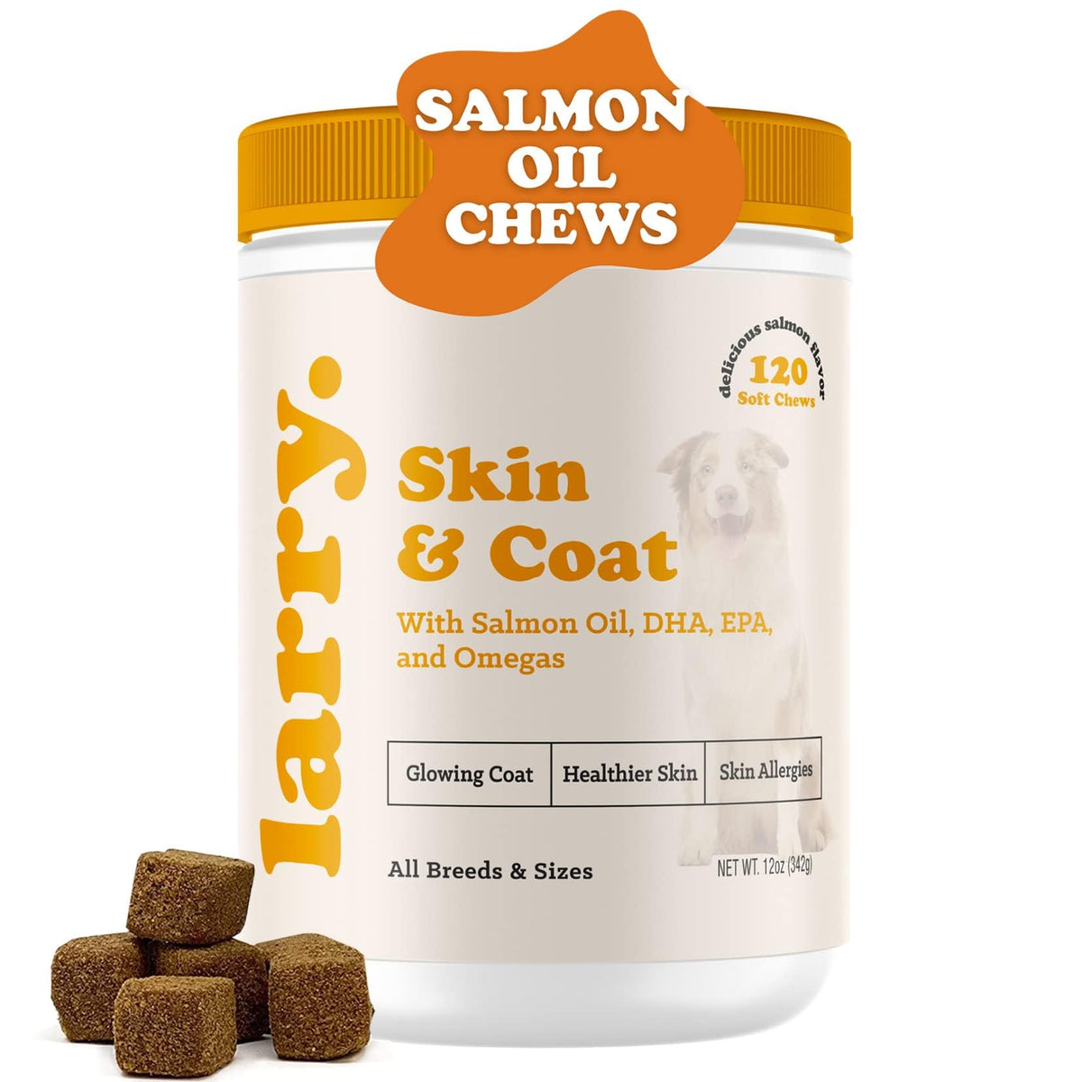 Larry Huile Saumon pour chien, flacon pratique, source d'acides gras essentiels