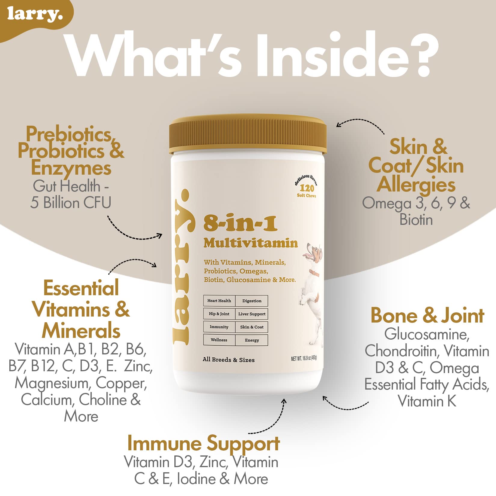 Larry oméga et probiotiques, digestion et peau saines